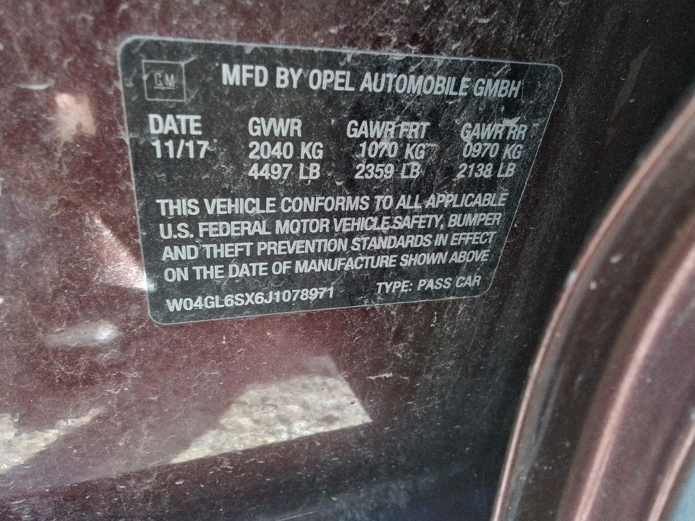 2018 Buick REGAL Display Screen ID 42342511