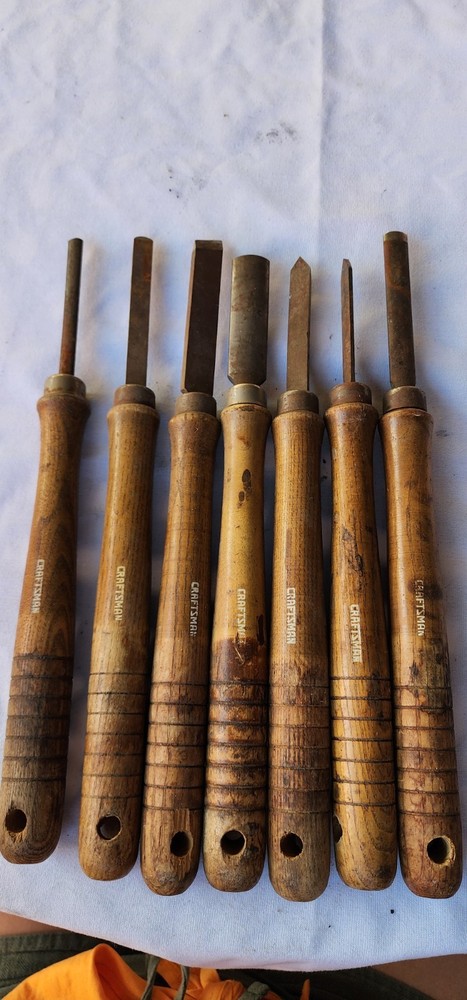 7 Vintage Craftsman Chisels Lathe Tools