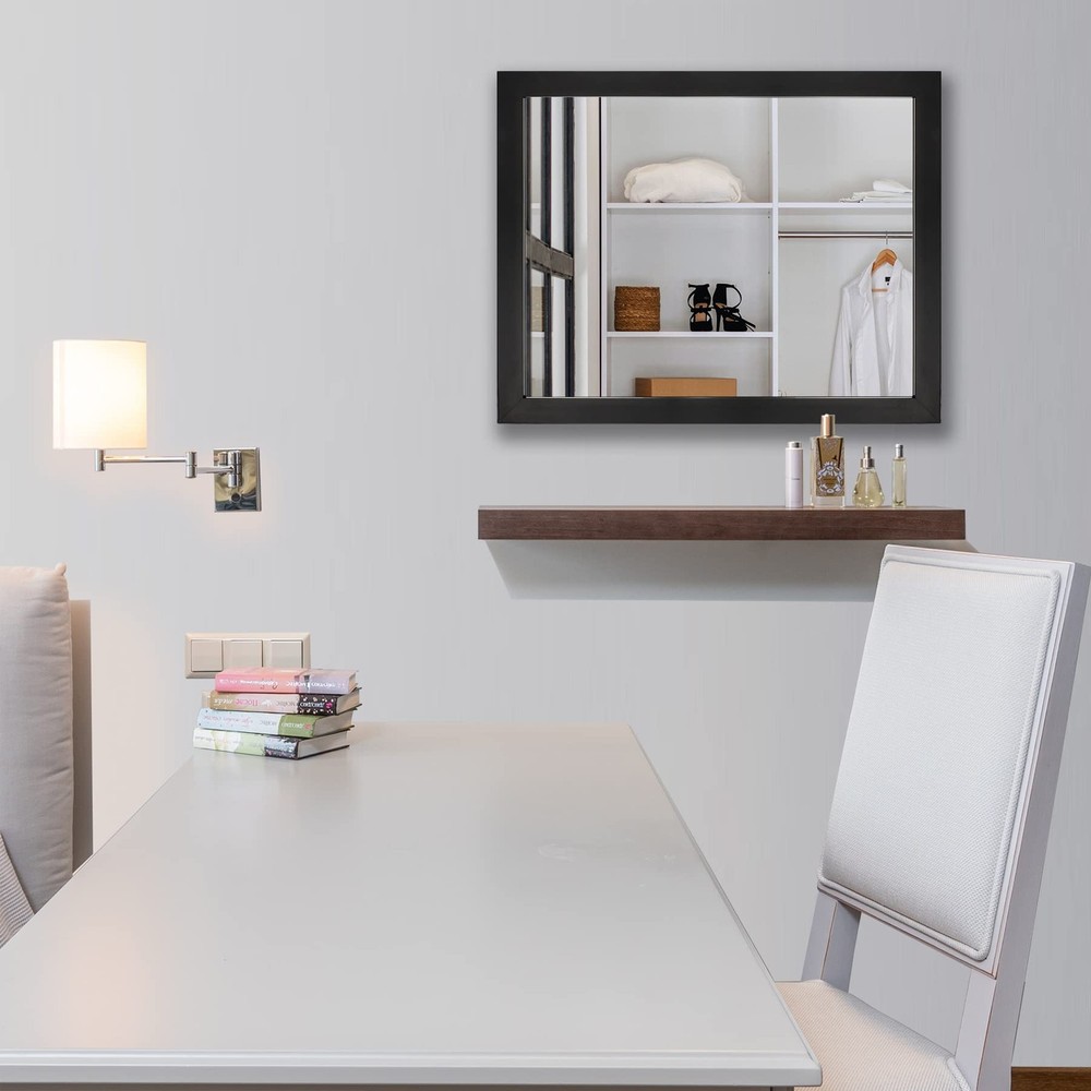 Rectangular Wall Mirror Black Bathroom Mirror 16" x 20" Wall Mirror for Entry...