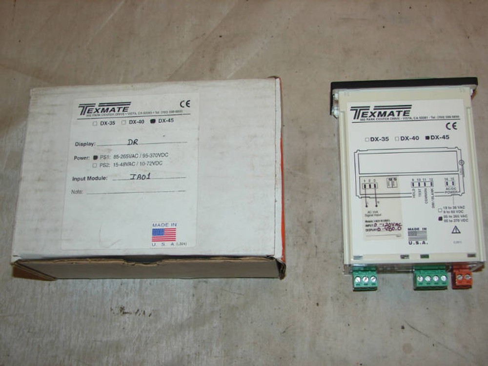 TEXMATE DX-45 DR PS1 IA01 PANEL METER ***NIB***