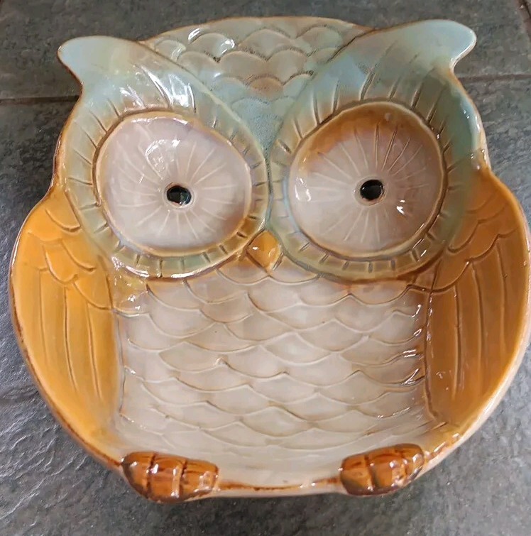 Owl Shape Serving Bowl Platter 9.5" X 7.5" Decorative Kitchen Decor