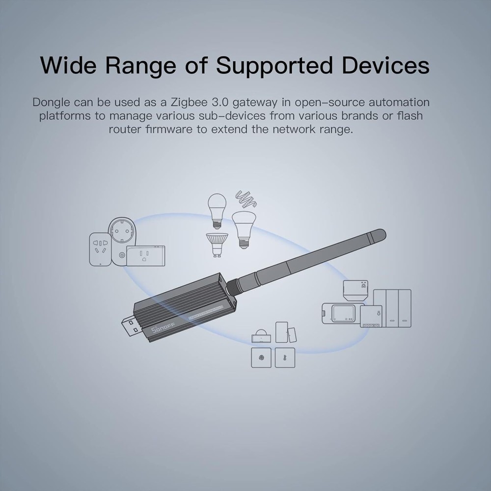 SONOFF Zigbee USB Dongle Plus Gateway for Home Assistant, IoBroker, Zigbee2MQTT