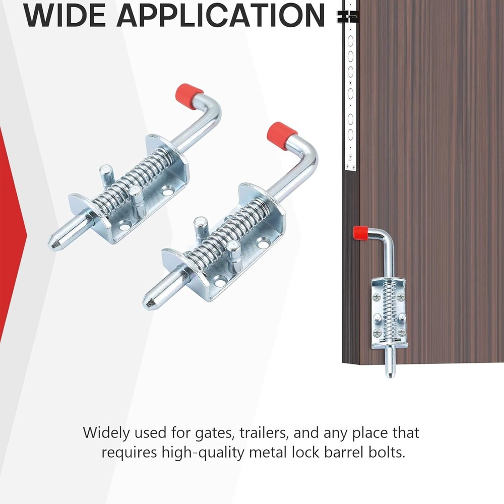 2pcs Spring Loaded Pin Latch Lock for Trailer Tail Gate Ramp Truck Door Fence RV