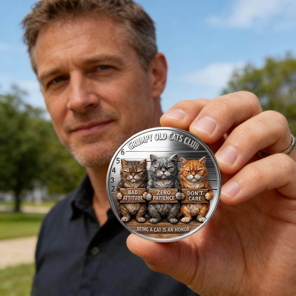 GRUMPY OLD CATS CLUB Commemorative Coin IM GRUMPY DEAL WITH IT