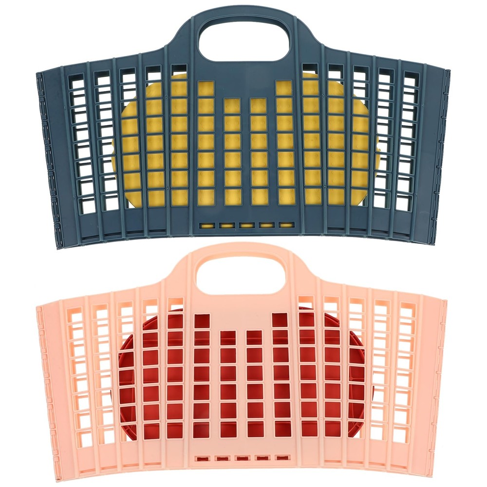 Foldable Handbasket with Handle 2-Pack for Fruit and Vegetable Storage Kitche...