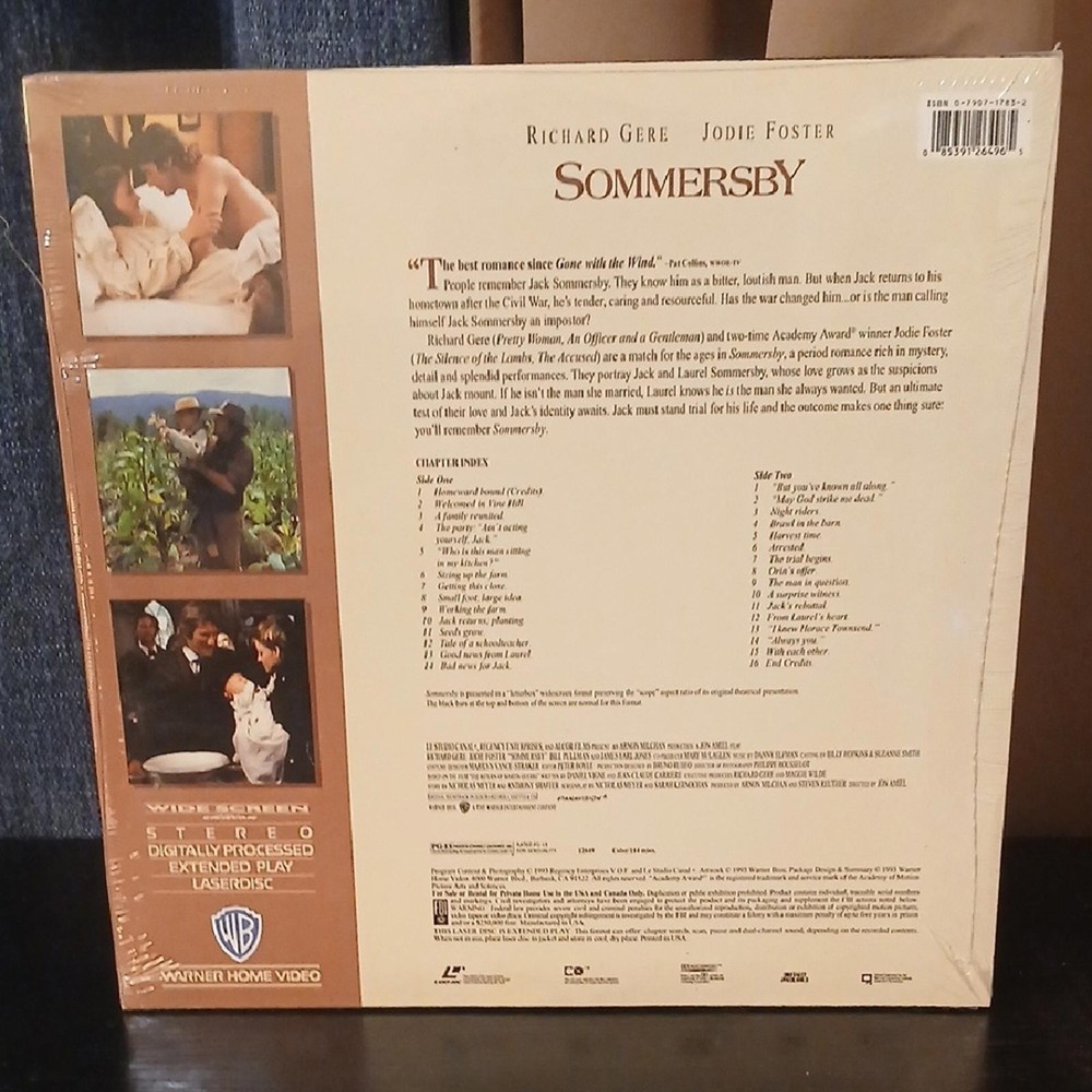 "Make Offer" Sealed Sommersby LaserDisc