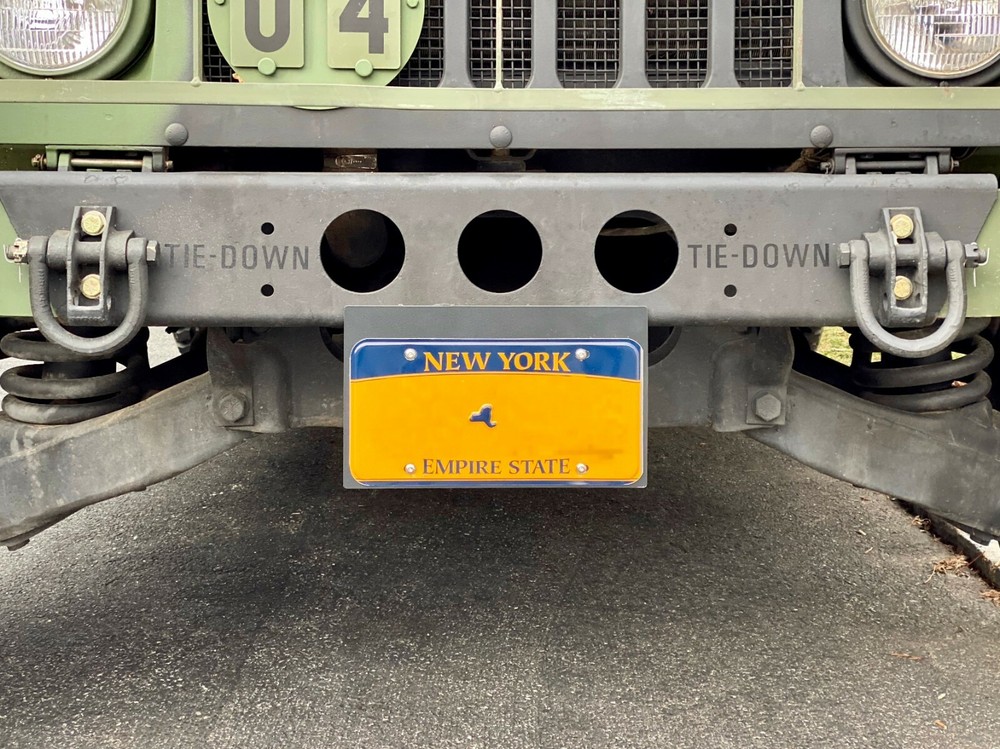 HUMVEE FRONT LICENSE PLATE BRACKET FRAME + HARDWARE - NO DRILL TO INSTALL - M998