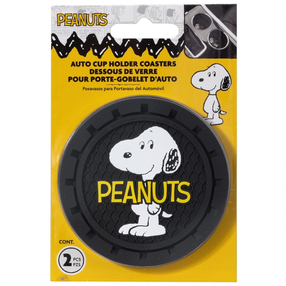 Peanuts Snoopy Car Cup Holder Coaster 2-Pack Multi-Color