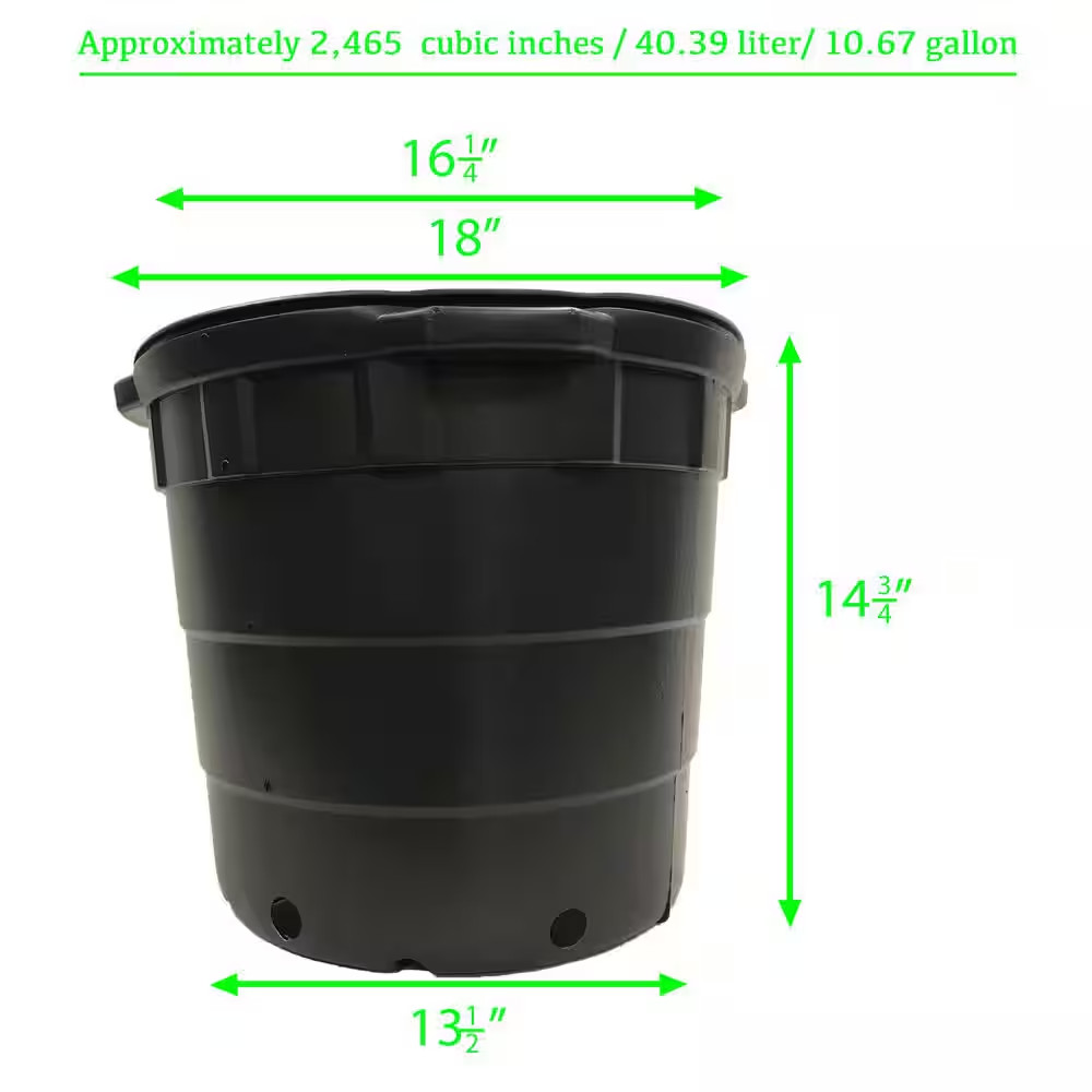 10 Gal. round Plastic Nursery Pots (20-Pack)