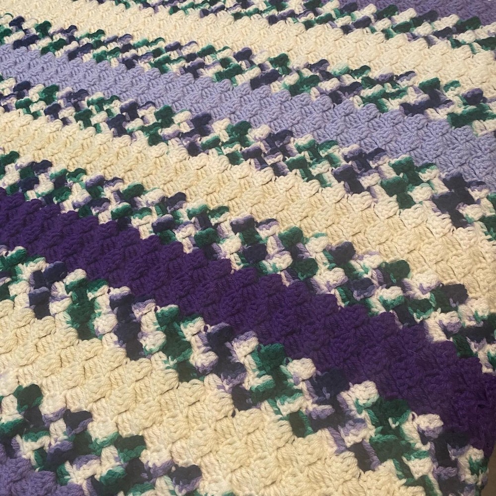 Beautiful crocheted afghan 63 x 50