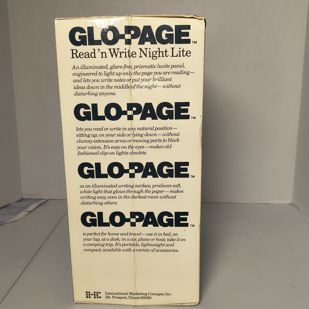 Glo-Page Read n Write Night Light Illuminate Only Your Page Complete Tested Work
