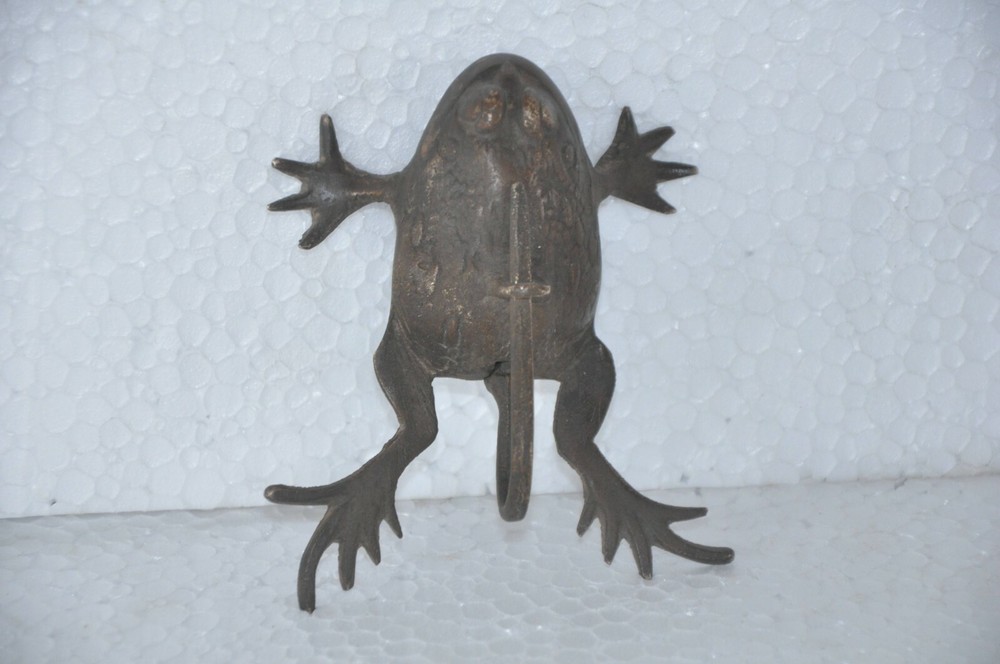 Vintage Rare Original Brass Frog Shape Handcrafted Fine Strip System Padlock