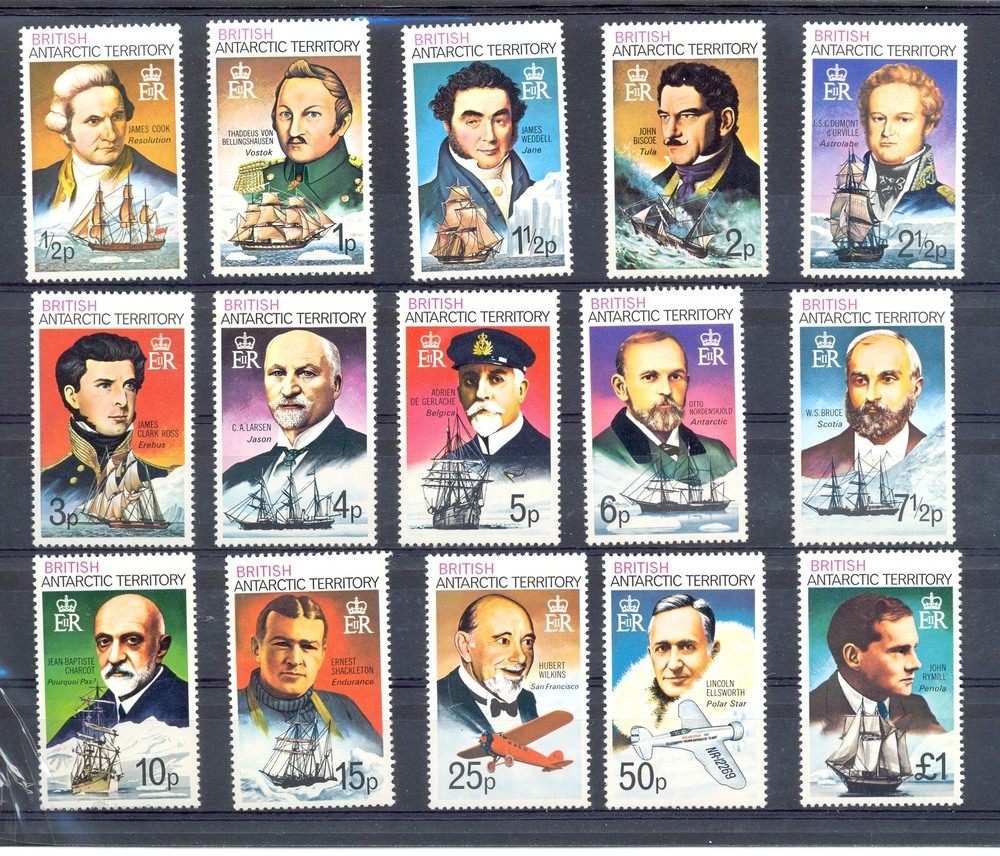 BRITISH ANTARCTIC TERRITORY 1973 -# 45/59 --SHIP - PLANE ** MNH VF