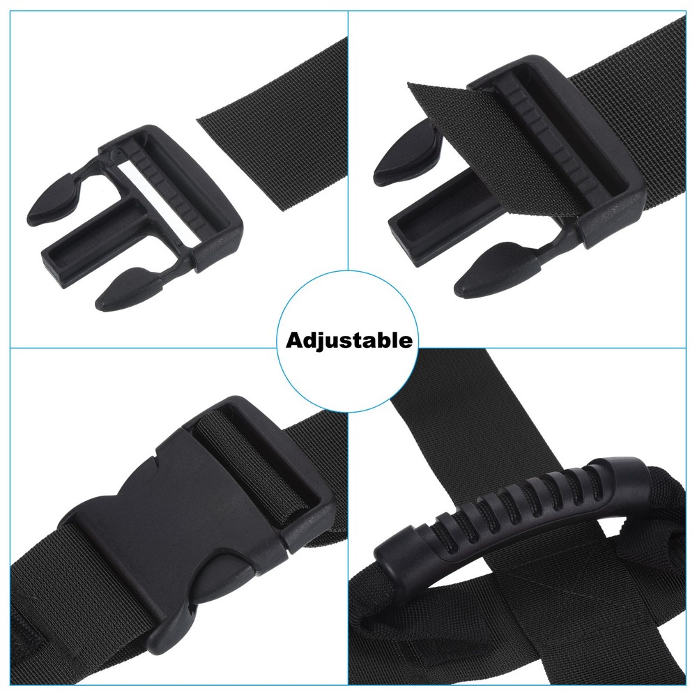 Carrying Strap with Handle, 2 Pack Cross Style Adjustable Nylon Belt, Black