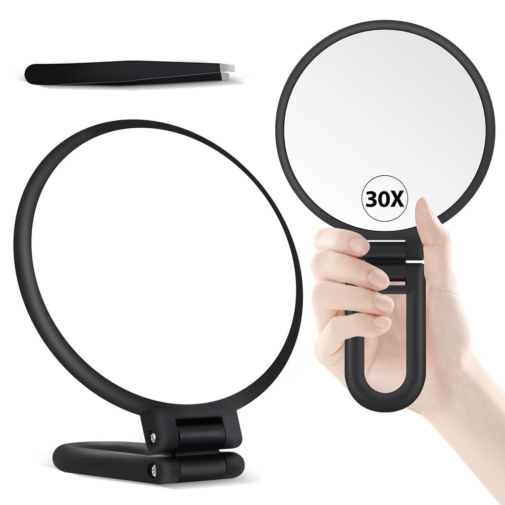 30X Magnifying Mirror, Hand Mirror with Handle, Double Sided Hand Mirror with...