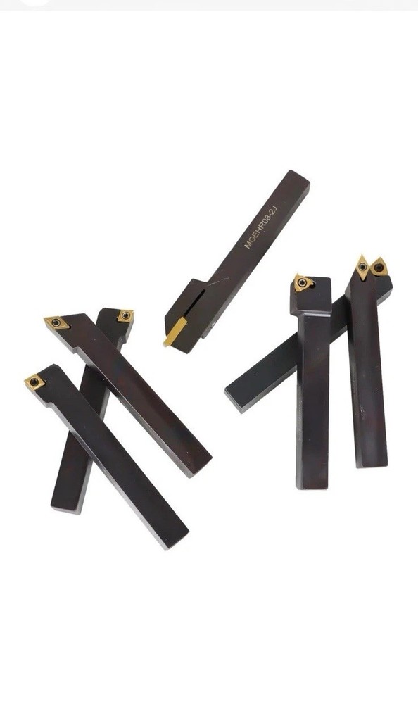 7PC Carbide Indexable Turning Tool 1/2" Lathe Tool Bit Set Thread Insert Holder