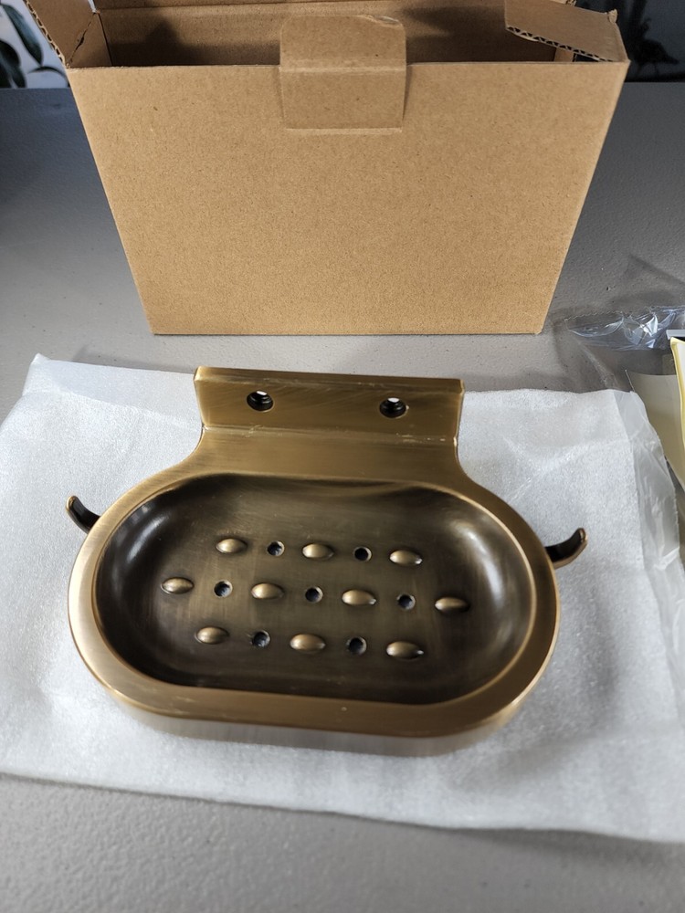 Bronze Wall Mounted Soap Dish w/ Hooks and Hardware