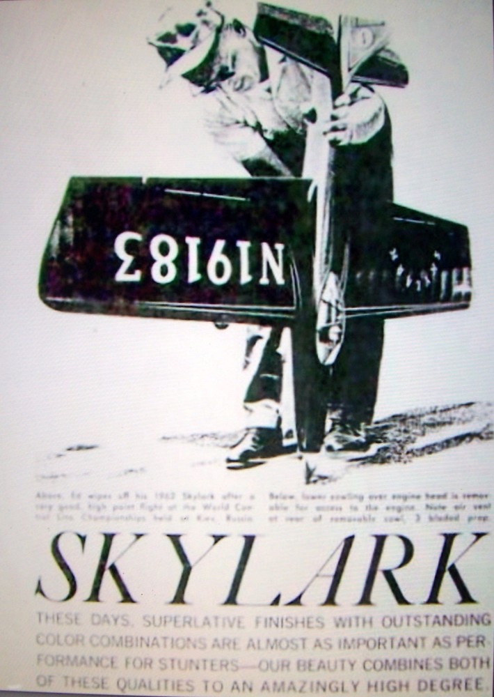 SKYLARK PLAN & CONSTRUCTION ARTICLE for Ed Southwick's UC Stunt Model Airplane