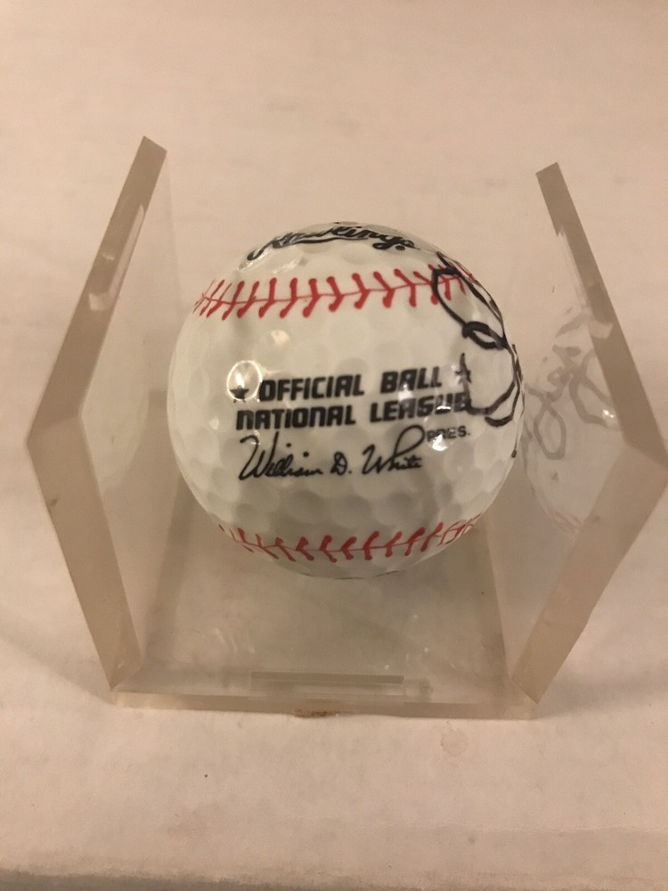 JOHN OLERUD SIGNED FLORIDA MARLINS LOGO GOLF BALL WM WHITE