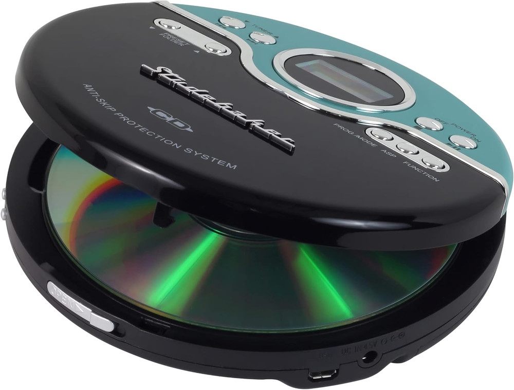 Retro Portable CD Player | CD-R/RW MP3 Playback | Programmable Personal CD Playe