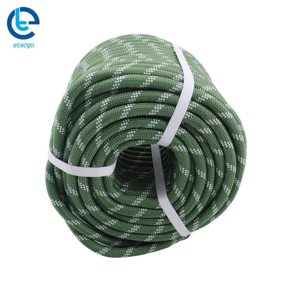 1/2" × 150' Green & White Polyester Braided 48 Strand Sturdy Rope