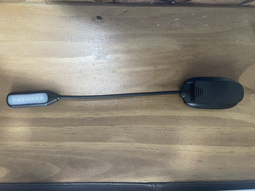 Black Portable LED Book Light with USB charger