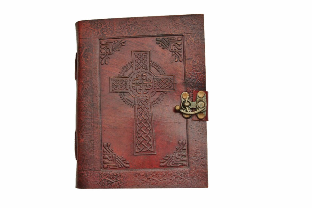 Rustic Handcrafted Brown Leather Journal Brass Hasp Lock – Refillable Notebook