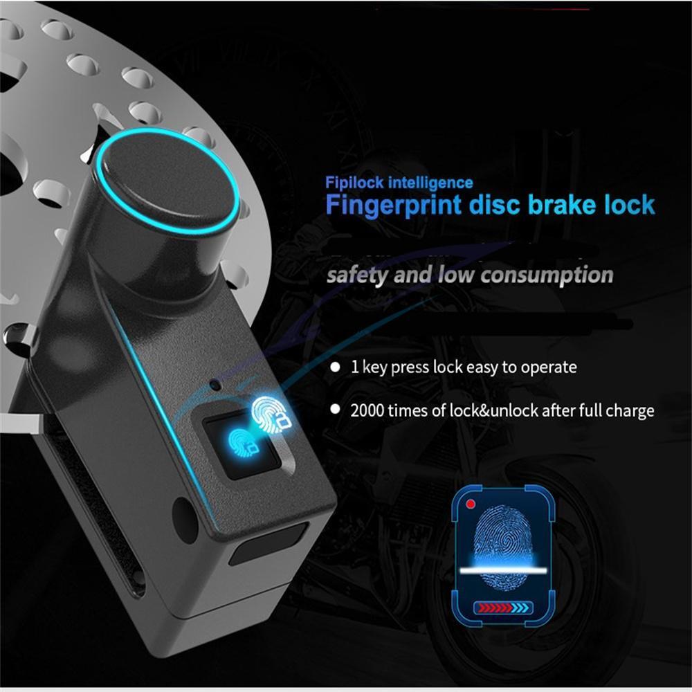 1x Motorcyce Bluetooth Electric Smart Fingerprint Disc Brake Lock Antitheft Lock