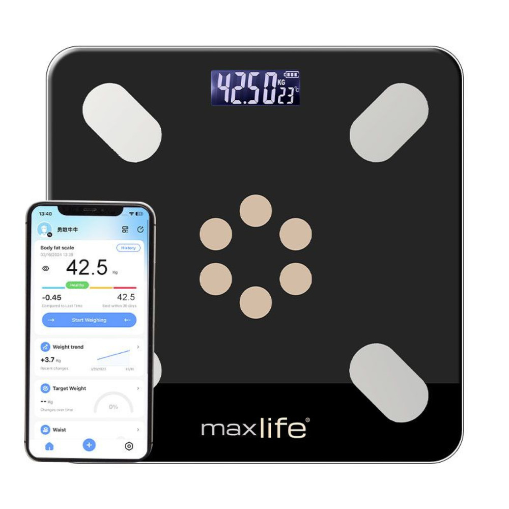 MaxLife Smart Body Fat Scale – Bluetooth Digital Bathroom Scale with BMI Scale
