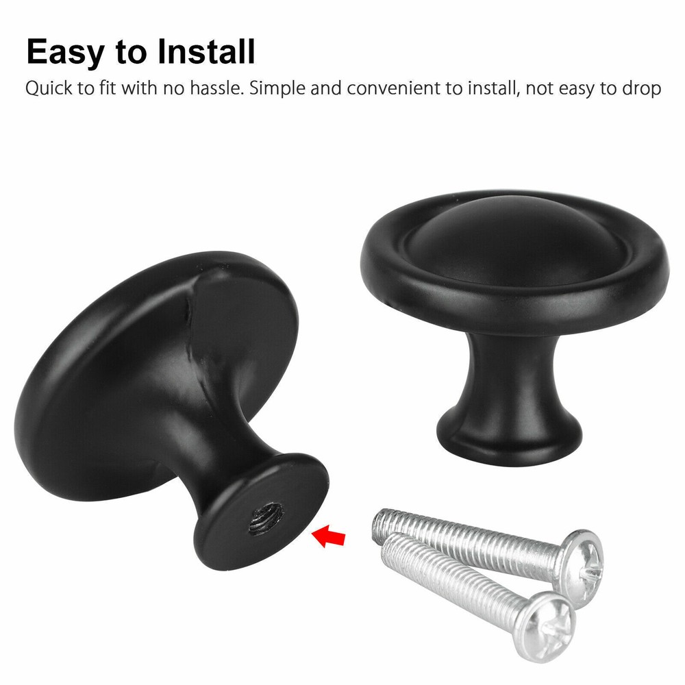 Lot Black Cabinet Knobs Hardware Bedroom Kitchen Drawer Cupboard Handle Pulls