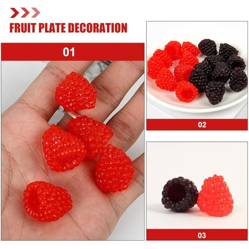 Realistic Fake Raspberry Decoration Model Home Kitchen Bar Display Props New