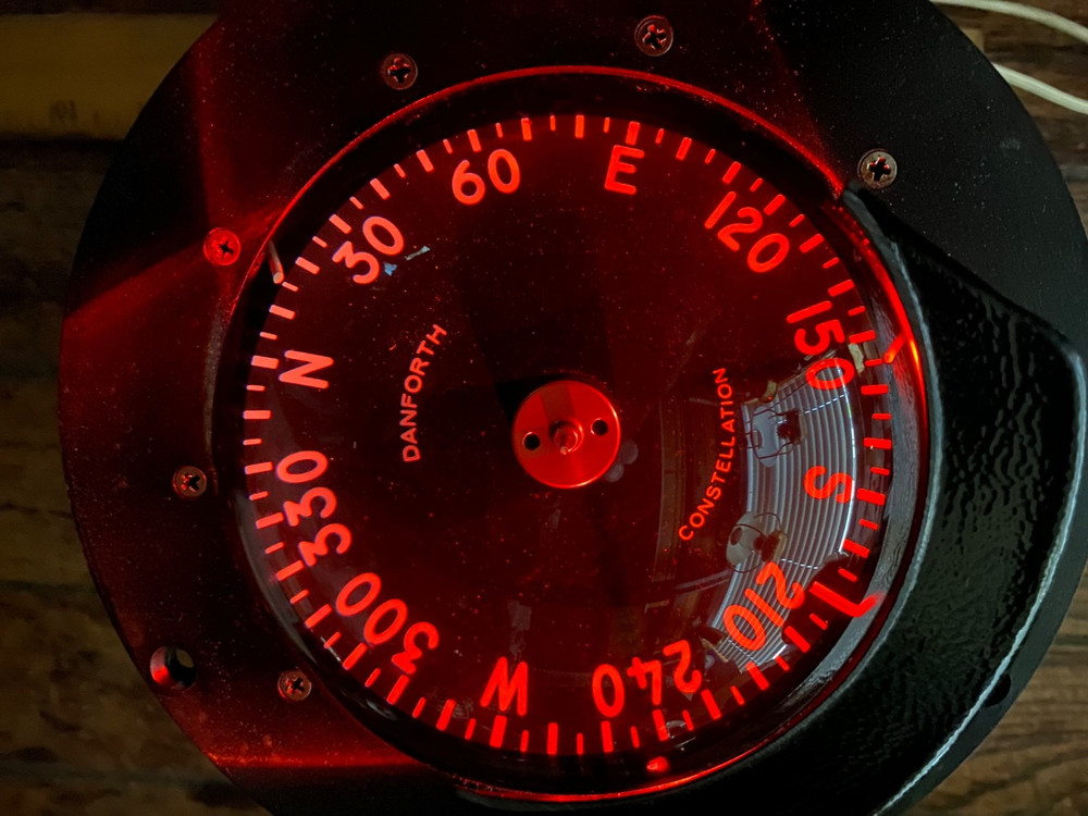 Lightly Used Danforth Constellation Dash Mount Compass 4" Card