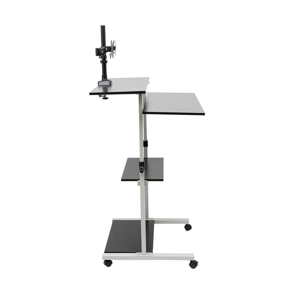 Mobile Standing Desk Adjustable Computer Desk Rolling Laptop Cart Tall Table