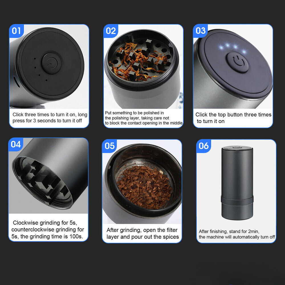 Large Capacity Electric Herb Grinder - USB Rechargeable