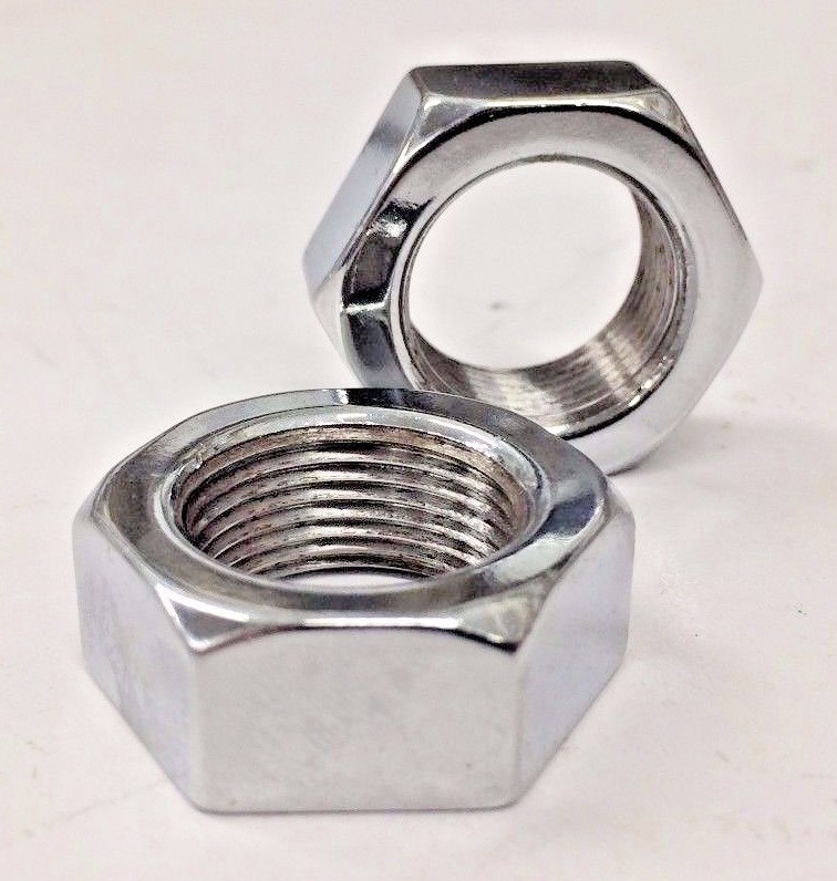 2 CHROME PLATED STEEL HEX NUTS 3/4"-20