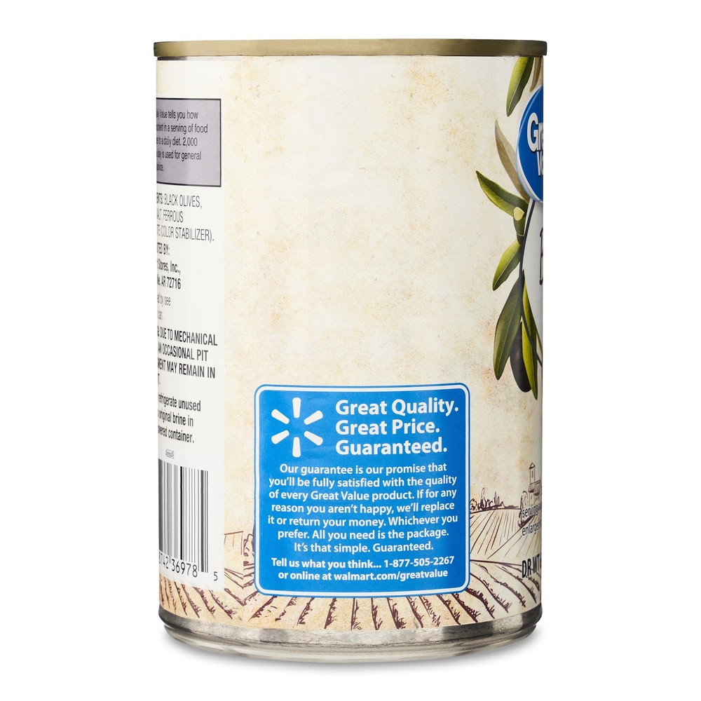 (3 pack) Great Value Medium Pitted Black Olives, 6 oz