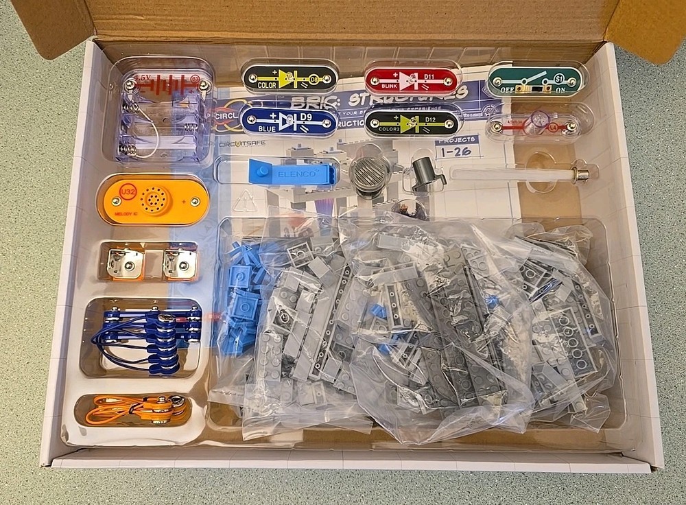 Elenco Snap Circuits Bric: Structures Kit - New Open Box + Extra Bricks & Parts