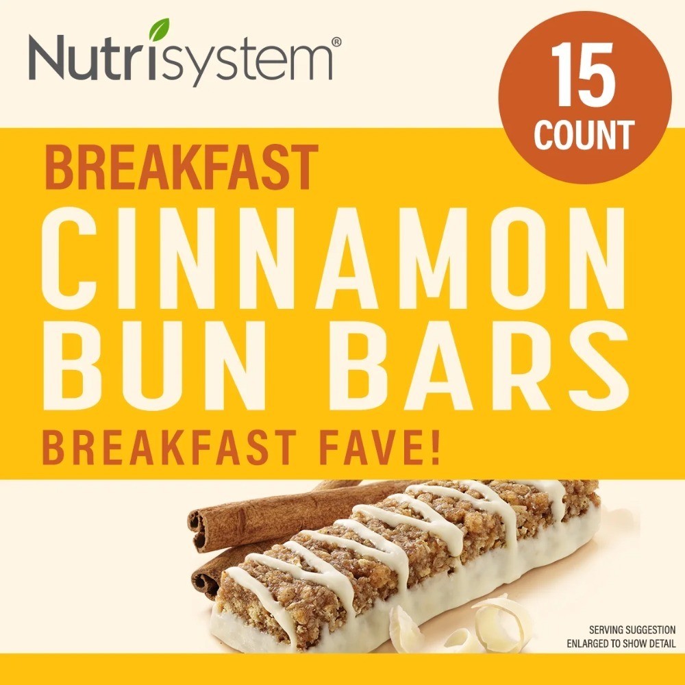 Cinnamon Bun Breakfast Bars Weight Loss Friendly 15 Count Pack