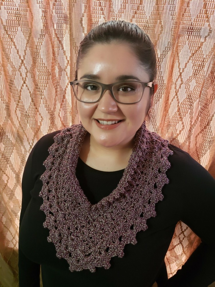 Maroon & light grey neck-warmer& Matching Headband.