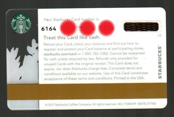 STARBUCKS Washington, Mount Rainier ( 2017 ) Gift Card ( $0 )
