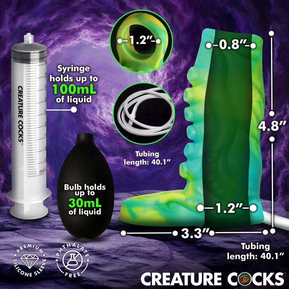 Octopus Tentacle Squirting Silicone Penis Enhancer Creature Cocks Thicker Dildo