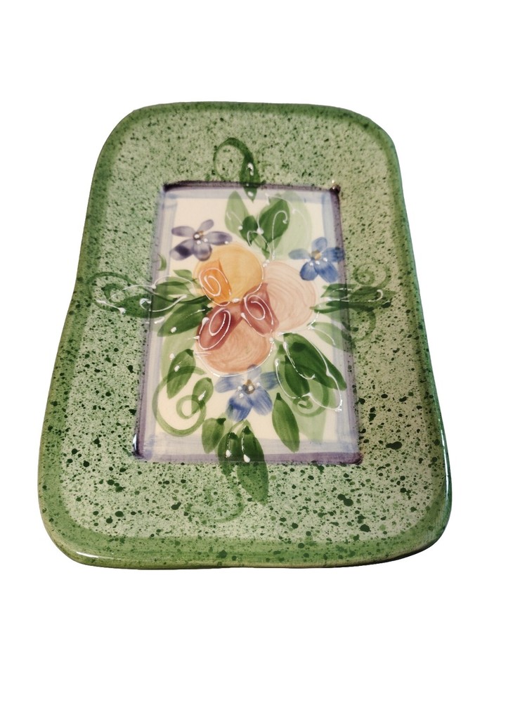 Ceramic Handmade and Painted Floral Dish Great for Easter Candy Spring Decor