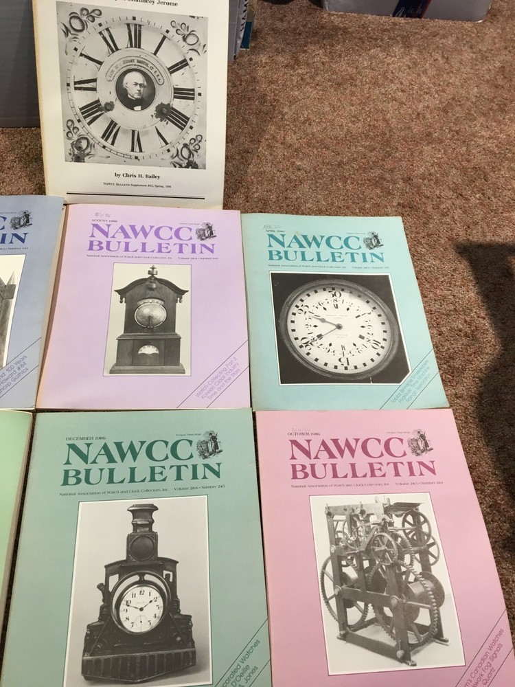 Watch and Clock NAWCC Bulletins 6 Issues,