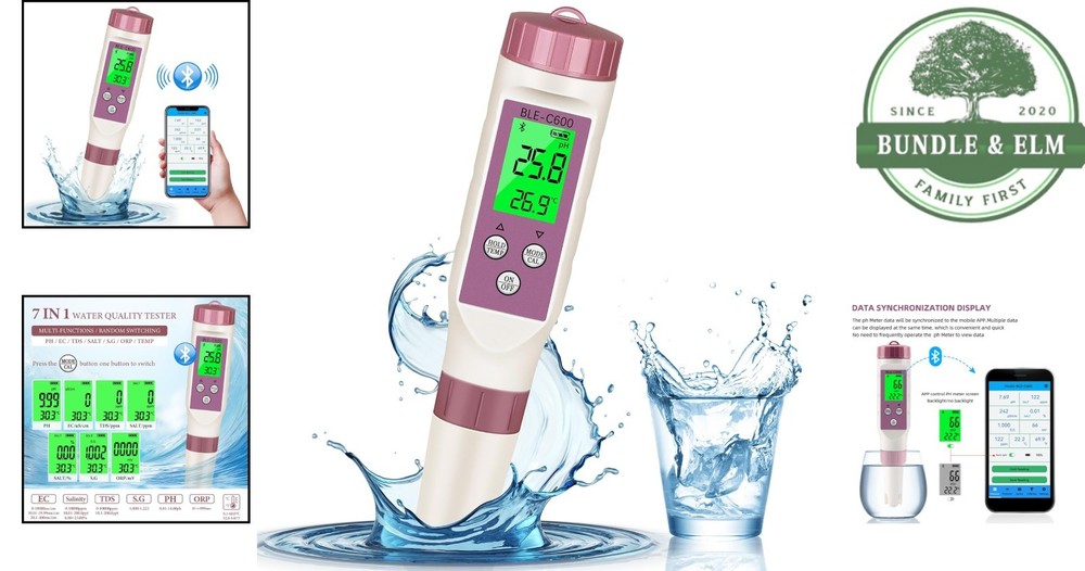 Multi-Function Water Tester with Bluetooth for pH, TDS, and Temperature Analysis