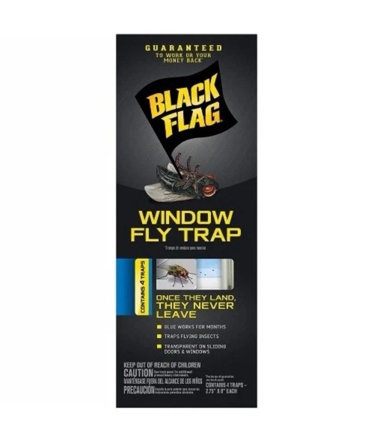 ( 8 PACK ) Window Fly Trap Black Flag - 32 Traps