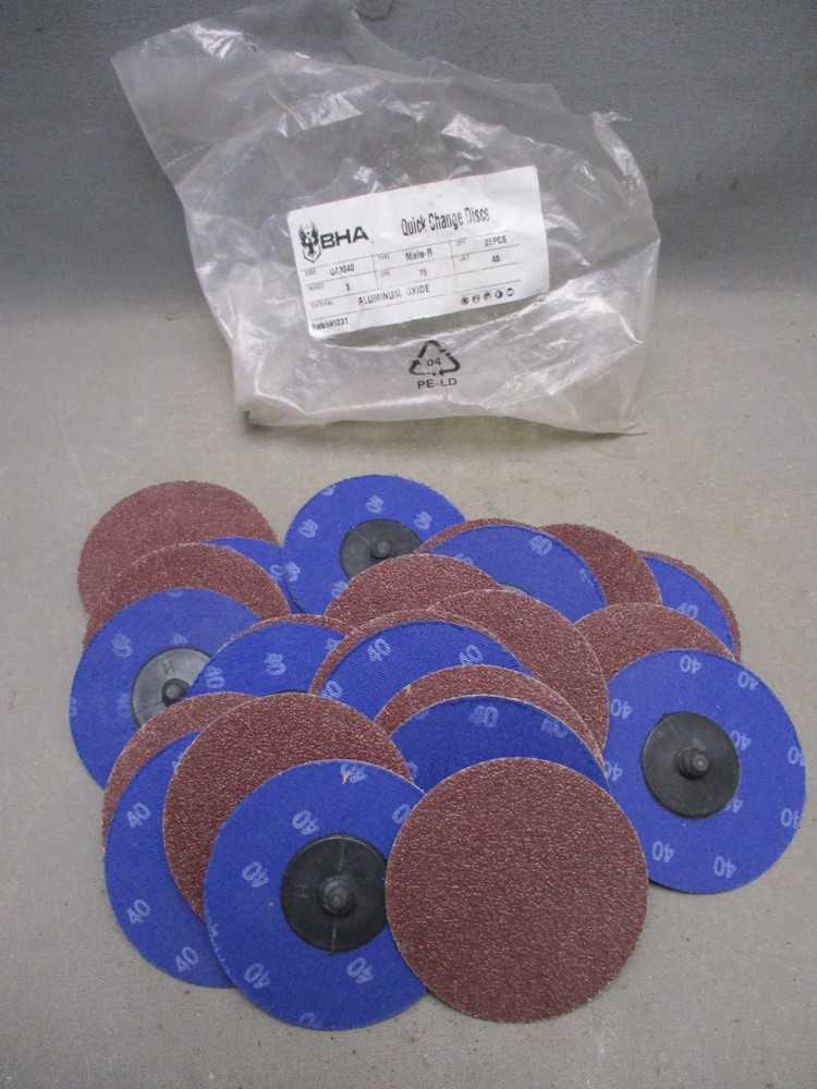 25 - 3" BHA Roloc Quick Change Sanding Disc 40 Grit