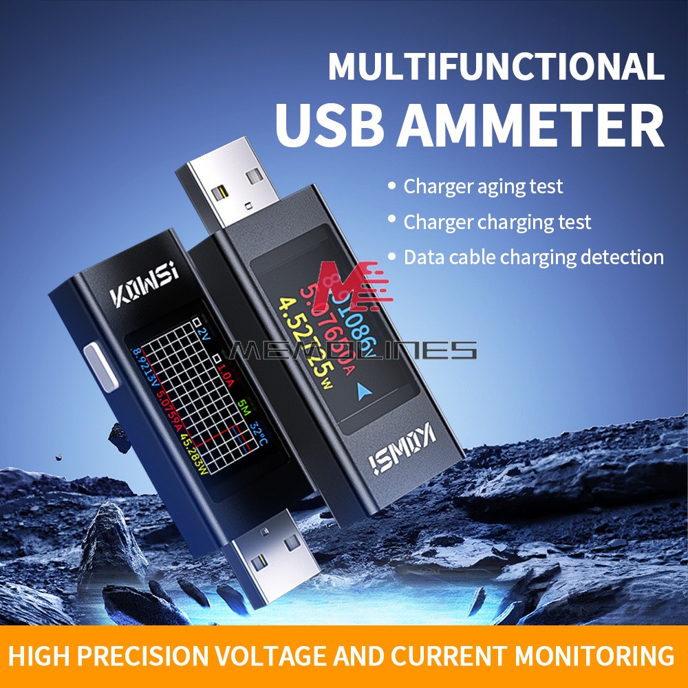 1.06" IPS Multi-function USB Tester Voltage Ammeter Power Meter DC 4-30V 0-8A
