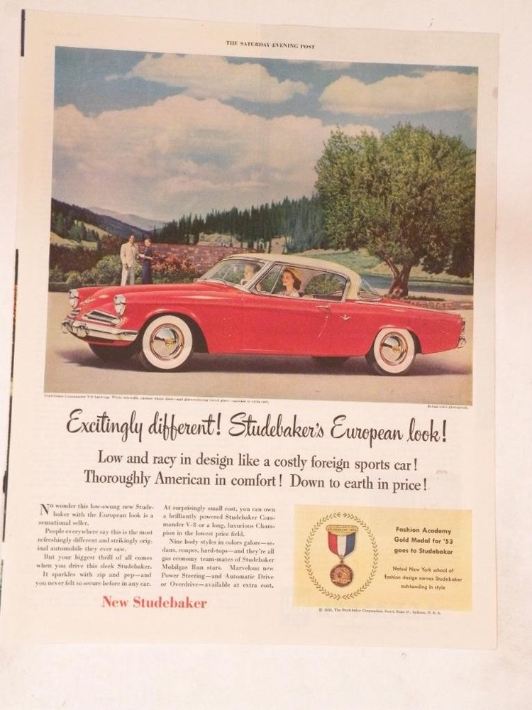 Magazine Ad* - 1953 - Studebaker Commander