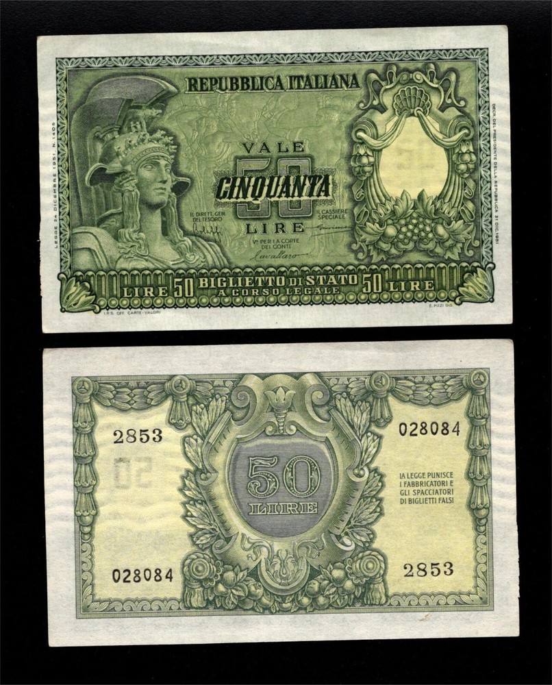 ITALY - Old 50 Lire Note - 1951 - Uncirc.
