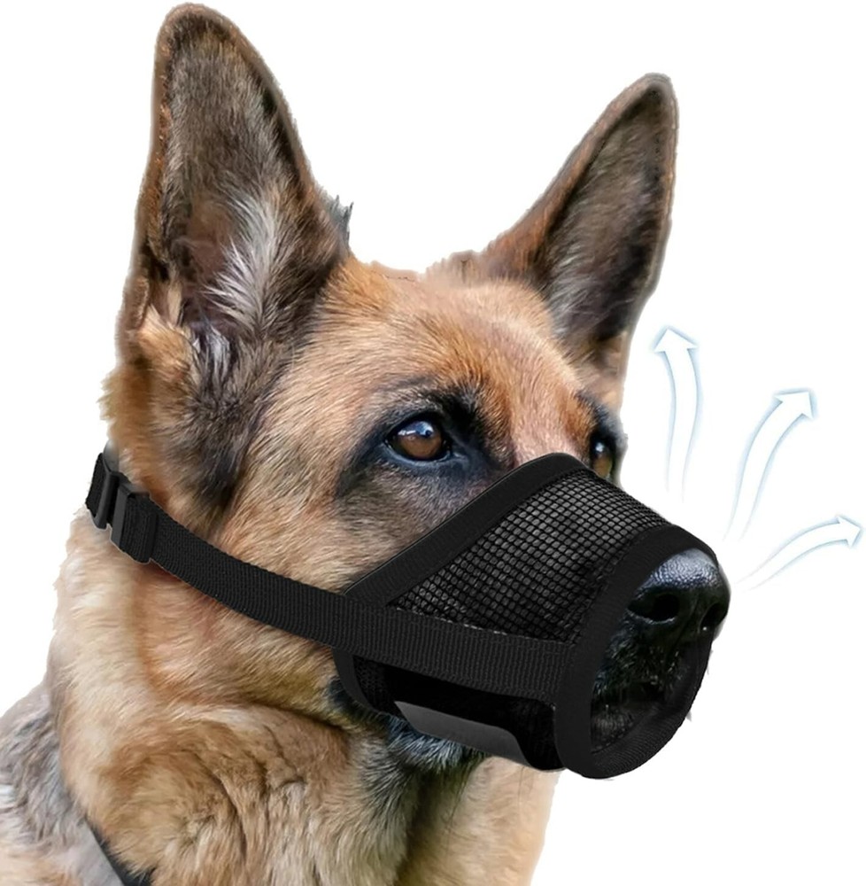 Air Mesh Dog Muzzle (Black,M)
